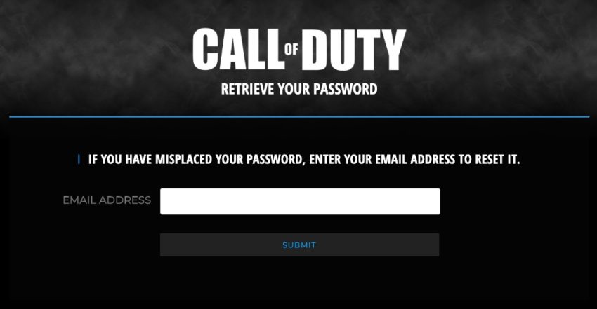 Restablece la contraseña de tu ID de Activision para Call of Duty: Modern Warfare.