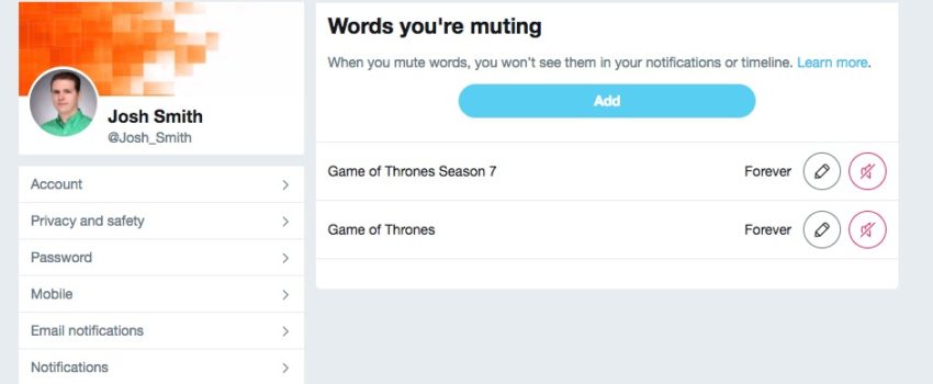 Bloquea los spoilers de Game of Thrones en Twitter.