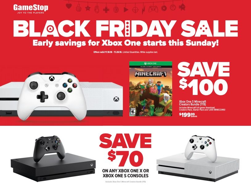Anuncio de GameStop Black Friday: Ahorre $ 70 a $ 100 en Xbox One y PS4 + enormes ofertas de juegos