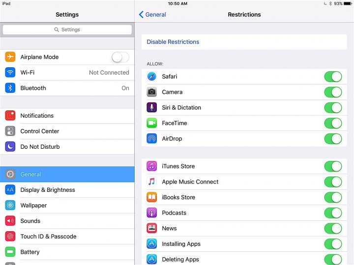 Puede controlar el acceso a muchas aplicaciones, pero no a todas con los controles parentales del iPad. 