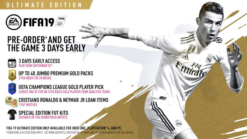 Si eres un fanático de FUT, elige la edición FIFA 19 Ultimate. 