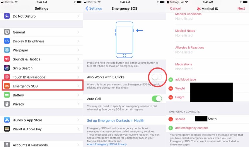 Cómo configurar Emergency SOS en iPhone.