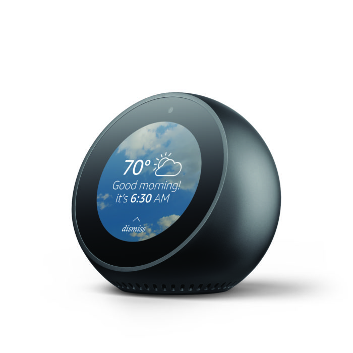 El Echo Spot es un dispositivo similar al clic de alarma inteligente con Alexa.