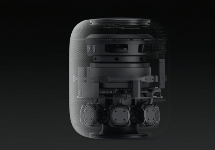Vista de rayos X de los altavoces Apple HomePod