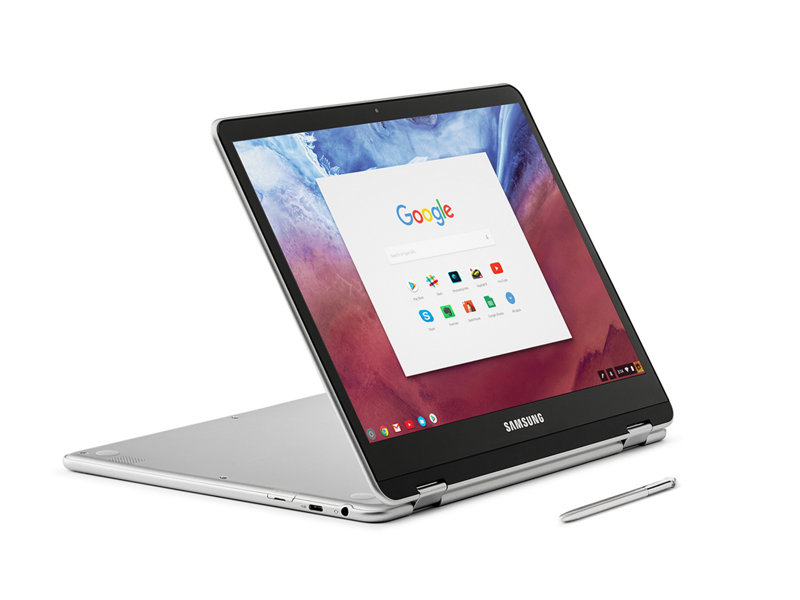 Samsung Chromebook Plus con S Pen en modo Stand