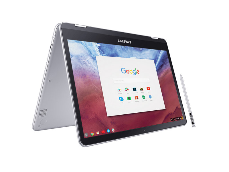 Samsung Chromebook Plus con S Pen en modo tienda
