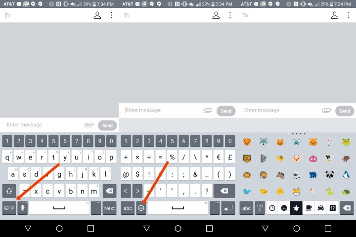 Así es como se usa el teclado emoji LG G6. 
