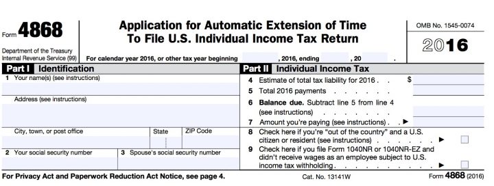 Complete el breve y sencillo formulario 4868 del IRS para obtener una extensión de impuestos automática