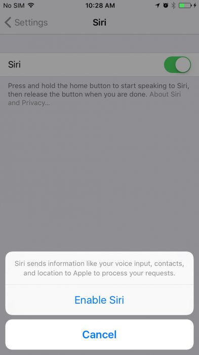 Hola Siri en iOS 108