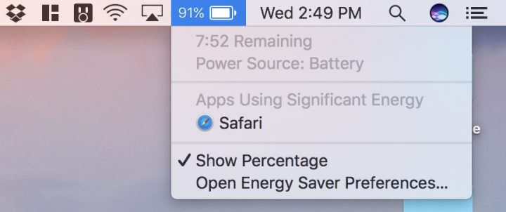 Busque aplicaciones que consuman demasiada energía para ver si puede mejorar la duración de la batería del MacBook Pro cambiando de aplicación. 