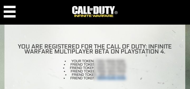 Encuentra tus tokens beta de PS4 y Xbox One Infinite Warfare.