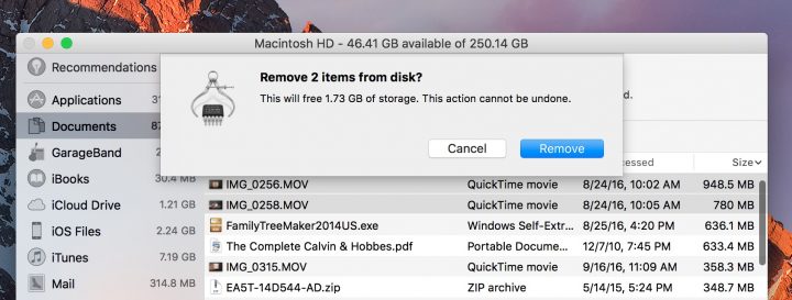 Elimina rápidamente los archivos que ya no necesitas en Mac.