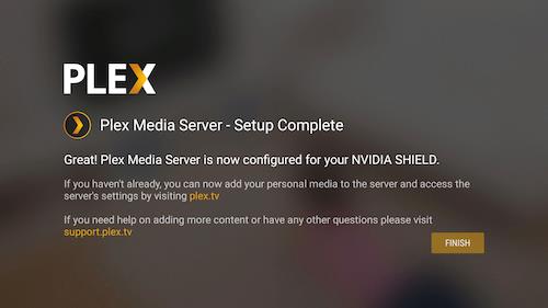 configuración del servidor de medios plex completa en nvidia shield tv