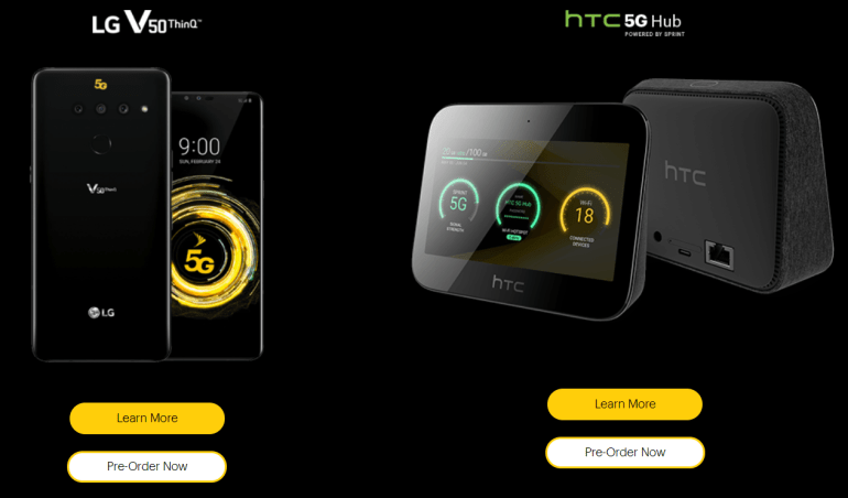 LG V50 ThinQ y HTC 5G Hub