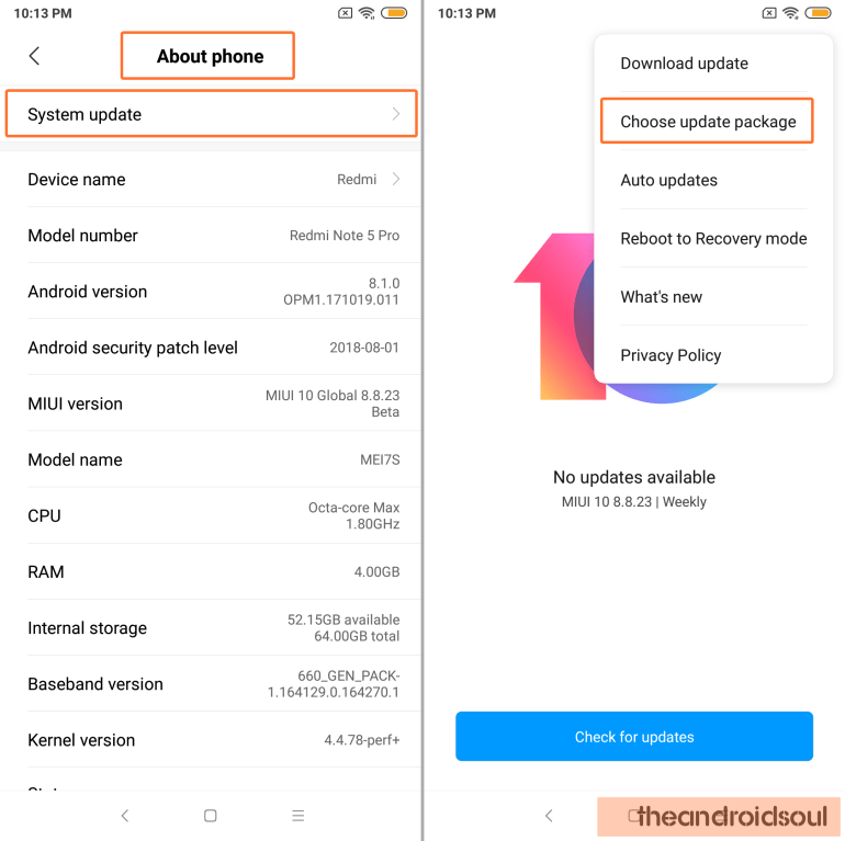 cómo instalar la actualización local de Xiaomi