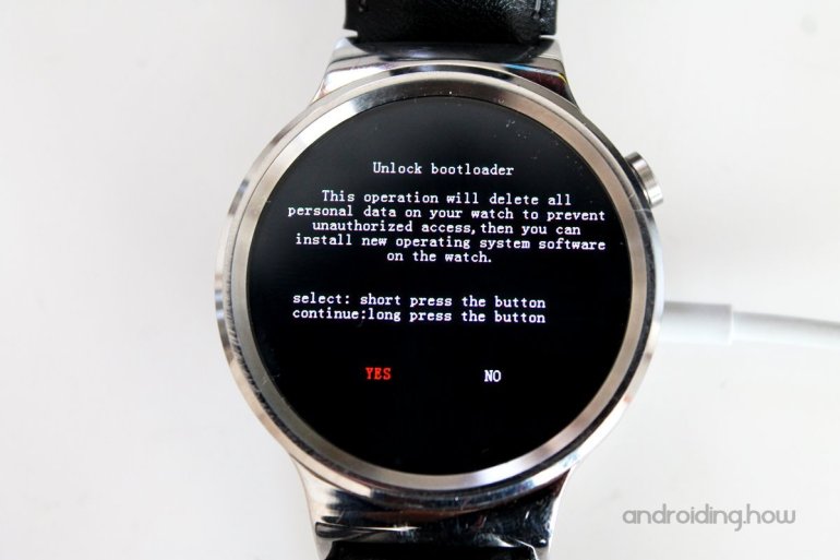 Desbloqueo del cargador de arranque de Android Wear Watch