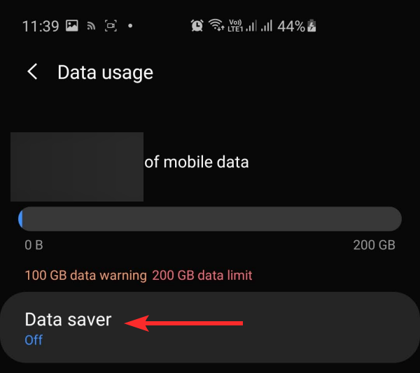 opción de ahorro de datos