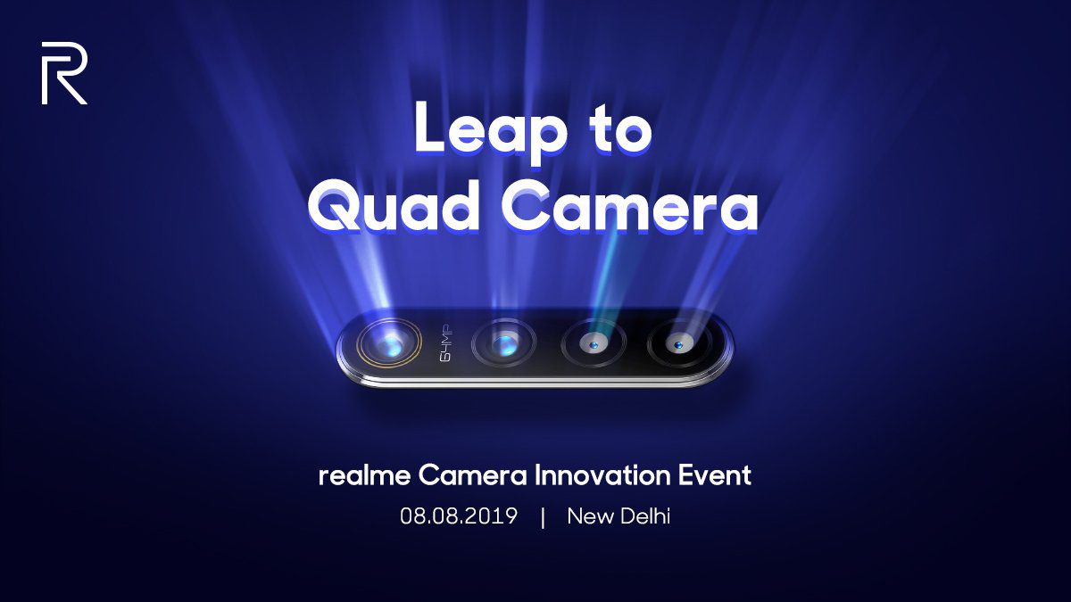 El teléfono Realme de 64 MP con cámara cuádruple se exhibirá el 8 de agosto