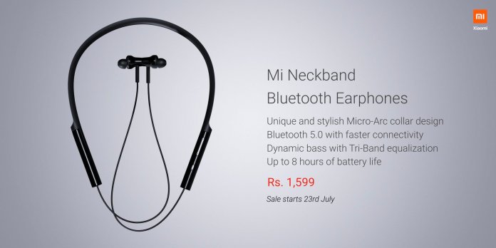 Auriculares Bluetooth Mi Neckband lanzados en India