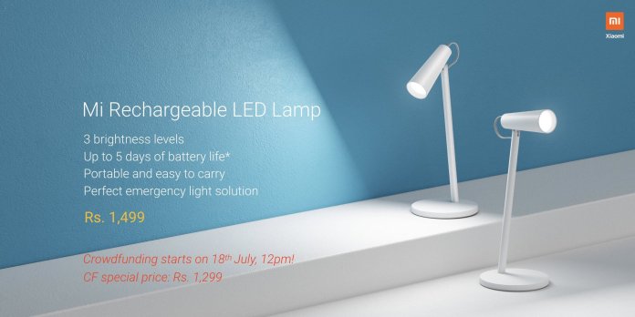 Lámpara LED recargable Mi lanzada en India