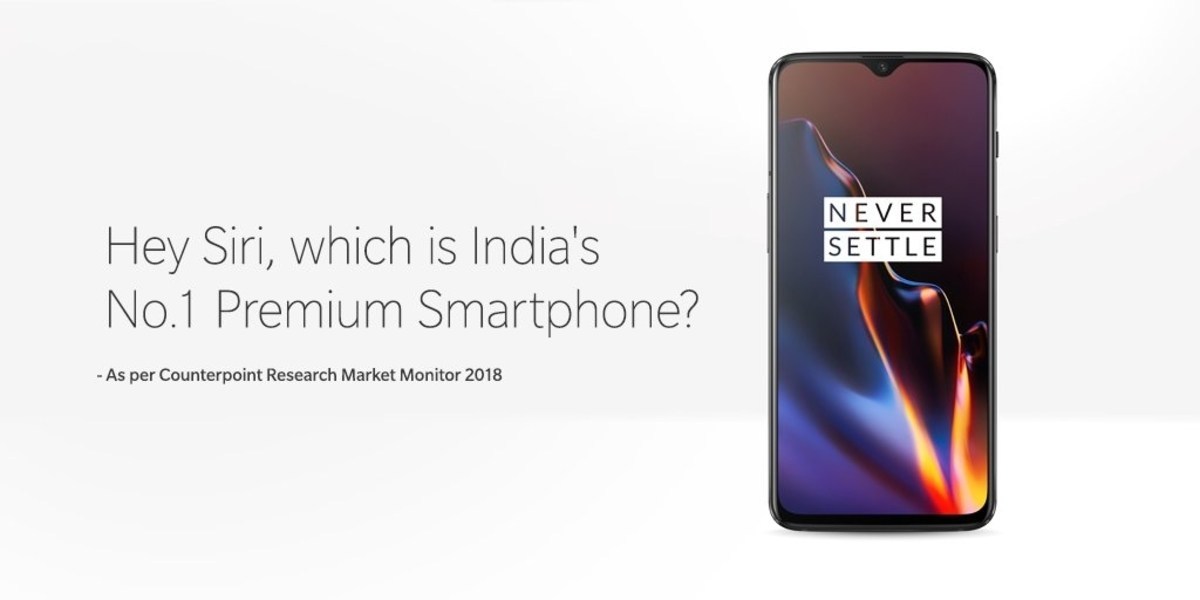OnePlus encabeza la marca de teléfonos inteligentes premium más vendida en la India, 2018: contrapunto