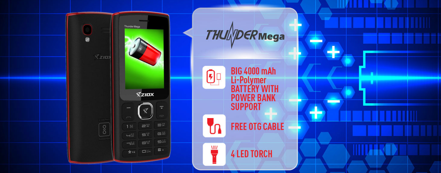Ziox Thunder Mega es un teléfono funcional con una batería de 4000 mAh