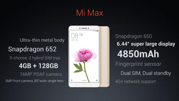Se lanzó Xiaomi Mi Max Price en India