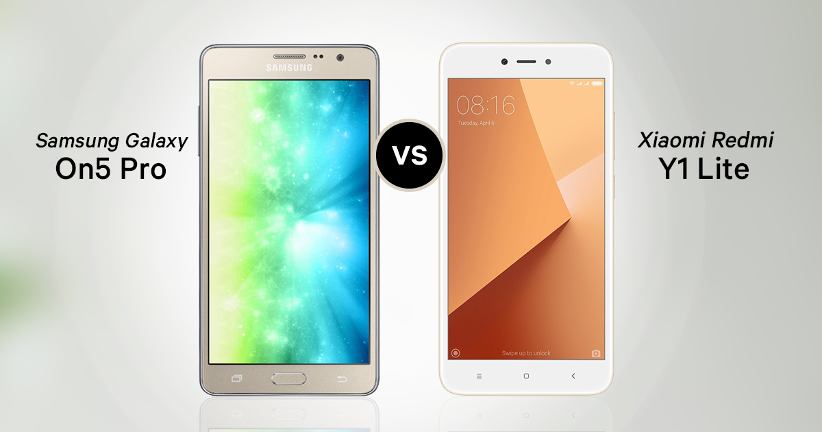 Comparación de especificaciones de Xiaomi Redmi Y1 Lite vs Samsung Galaxy On5 Pro