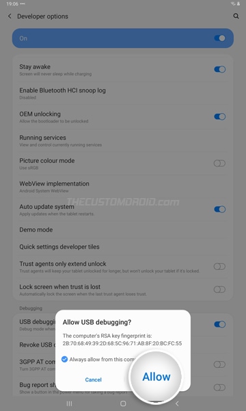 Ingrese a los modos de descarga y recuperación en Galaxy Tab A7 usando los comandos ADB