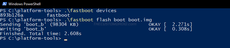 Ingrese el comando fastboot para flashear la imagen de arranque en su OnePlus 8/8 Pro
