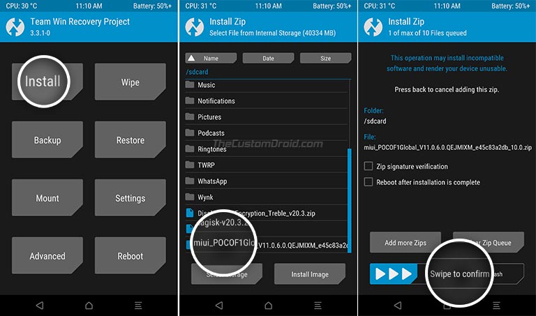 Flash Android 10 OTA en Poco F1 a través de TWRP Recovery