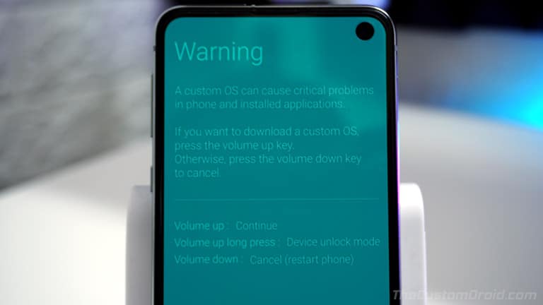 Ingrese al 'Modo de desbloqueo del dispositivo' para volver a bloquear el cargador de arranque en el Samsung Galaxy S10