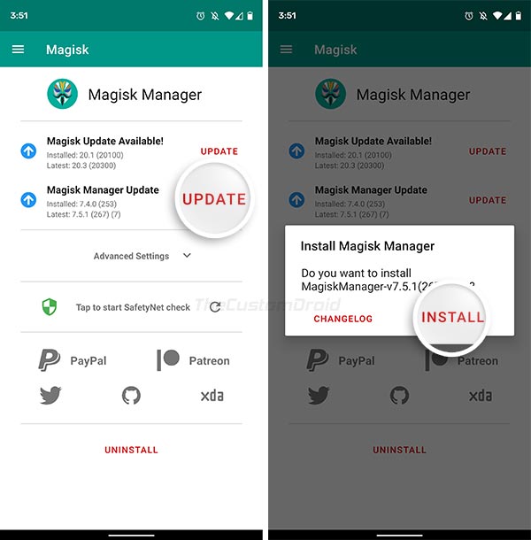 Actualice Magisk Manager a v7.5.1
