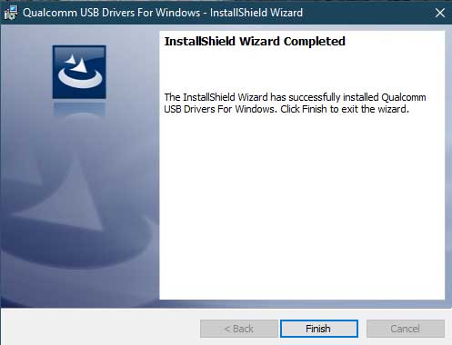 Instale los controladores Qualcomm HS-USB QDLoader 9008 - Método directo - Instalación finalizada