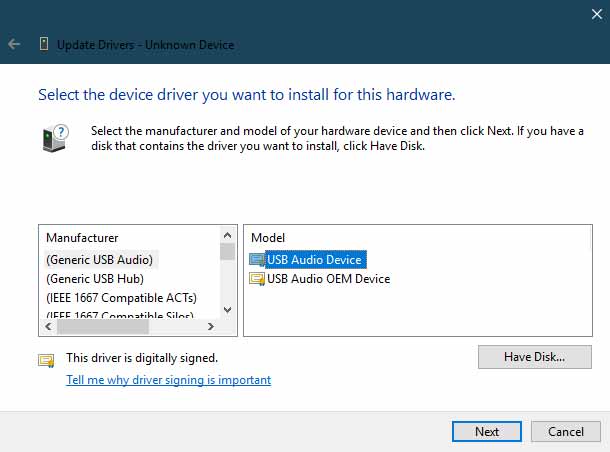 Instale manualmente los controladores USB de Xiaomi: haga clic en la opción 'Utilizar disco'
