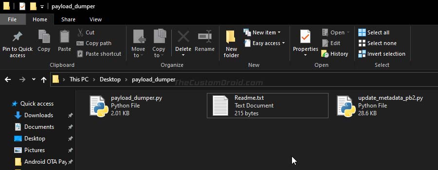 Extraiga el archivo ZIP de Payload Dumper Tool en su PC