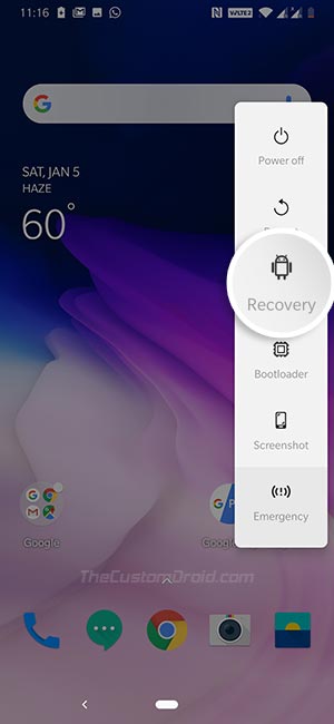 Inicie OnePlus 7 / OnePlus 7 Pro en modo de recuperación usando el menú de reinicio avanzado