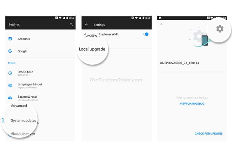 Instale la actualización de Android Pie OnePlus 5 / 5T (OxygenOS 9.0.1) - usando la actualización local - 01