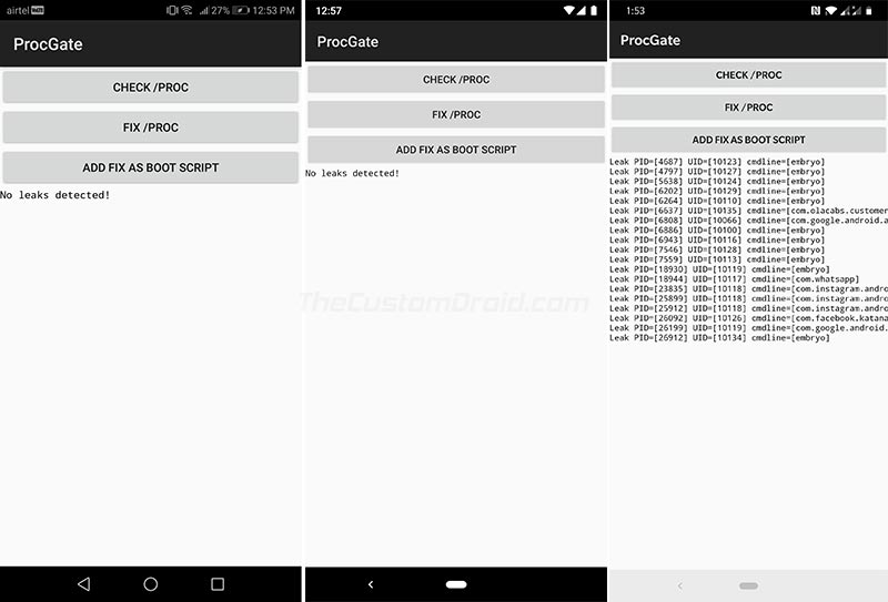Detectar la vulnerabilidad del sistema Android Procfs usando ProcGate - Resultados