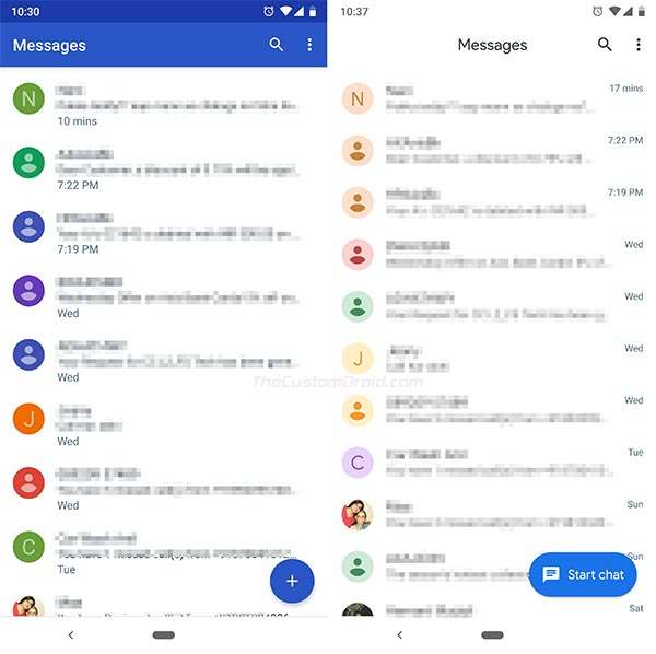 Mensajes de Android 3.5 - Mensajes de chat