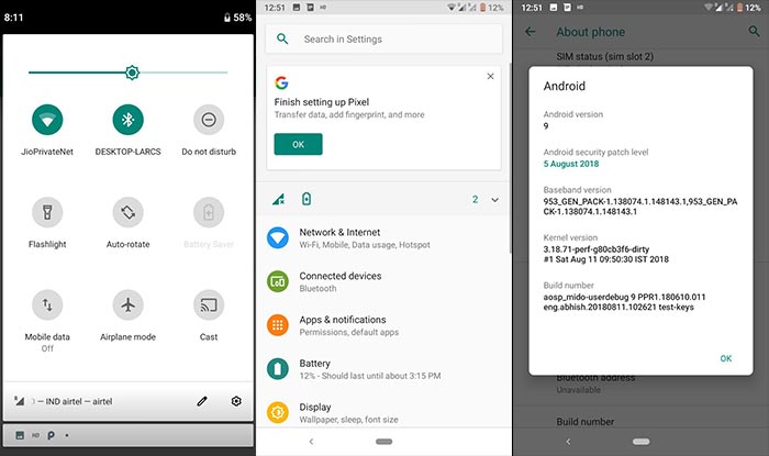 Android Pie en Redmi Note 4 - Capturas de pantalla de la ROM de AOSP 9.0
