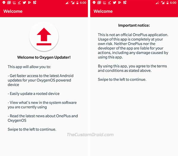 Obtenga actualizaciones de OxygenOS de inmediato - Aplicación de actualización de oxígeno - Captura de pantalla 1