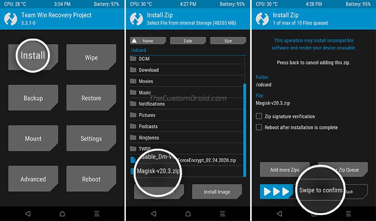 Flash Magisk usando TWRP para rootear Samsung Galaxy S9 o S9 Plus