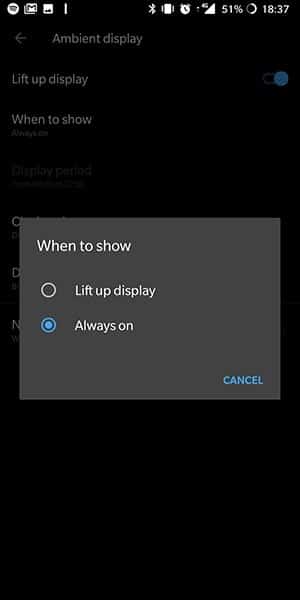 Pantalla siempre encendida en OnePlus 6 y OnePlus 5 / 5T - Captura de pantalla