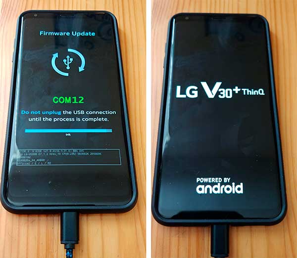Instale Android Oreo en LG V30 US998 desbloqueado - Prcoess intermitente