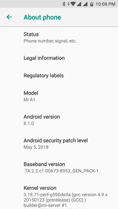 Instale Android 8.1 Oreo Beta en Xiaomi Mi A1 - Captura de pantalla