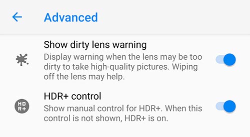 Actualización de Google Camera 5.2 - Advertencia de lente sucia