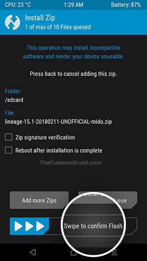 Instale Redmi Note 4 LineageOS 15.1 ROM - Flash usando TWRP