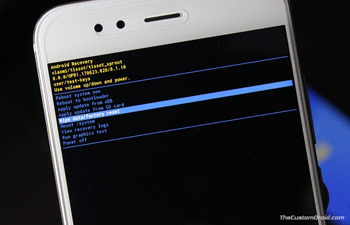 Restablecimiento completo de Xiaomi Mi A1 usando Stock Recovery