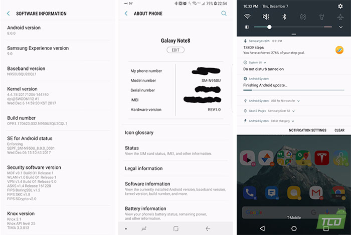 Instale Android Oreo en Galaxy Note 8 Snapdragon - Capturas de pantalla